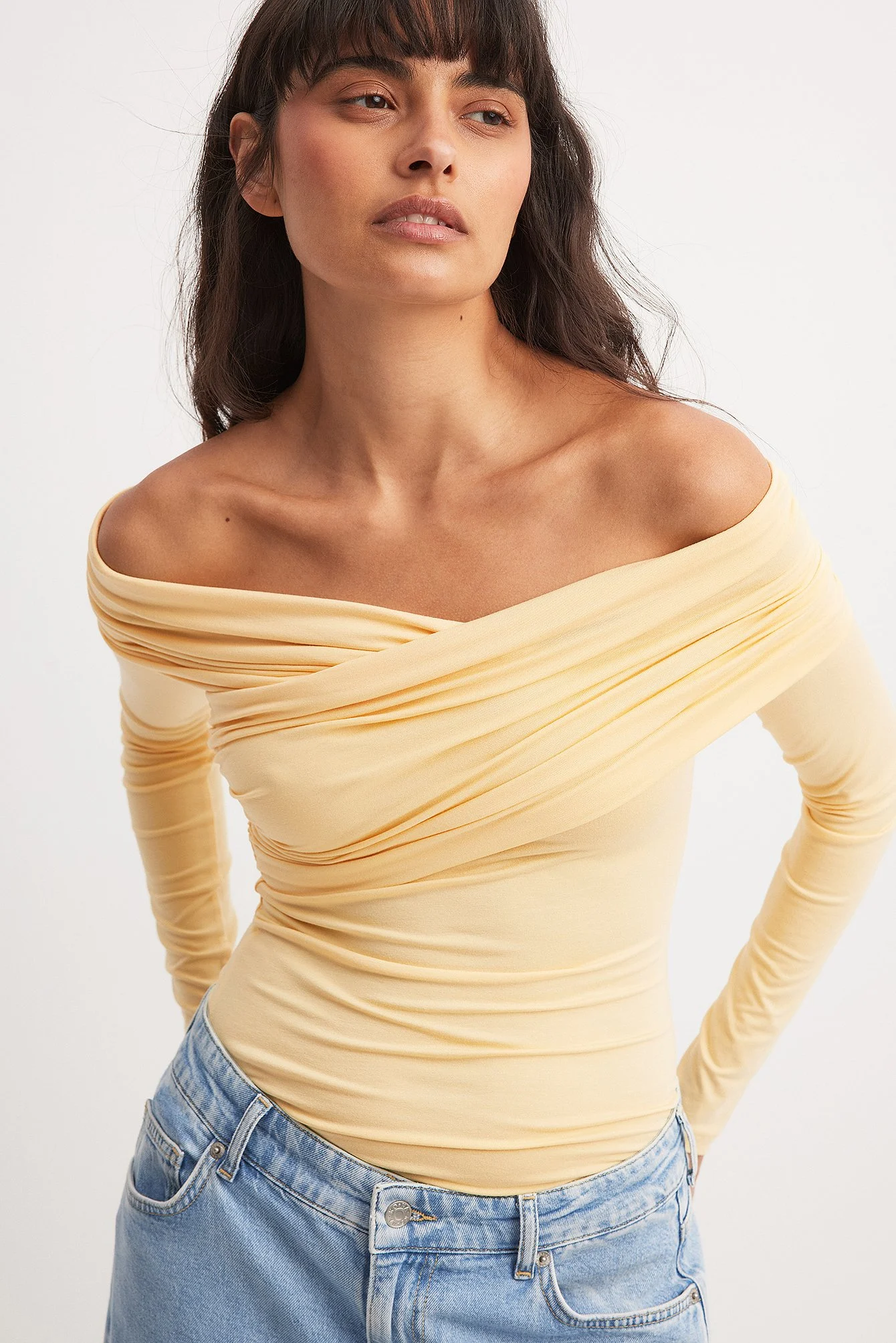 Soft Line Off Shoulder Draped Top