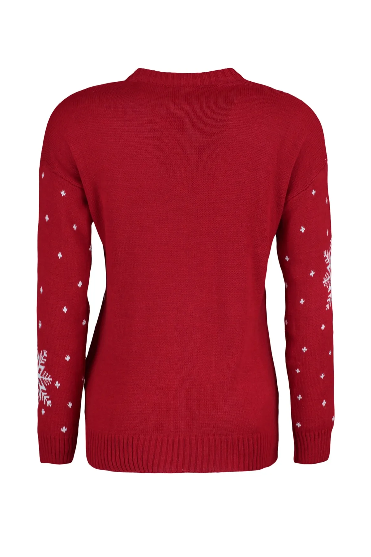 Trendyol Collection  Roter selbstgemusterter Strickpullover mit Rundhalsausschnitt TWOAW23KZ01591