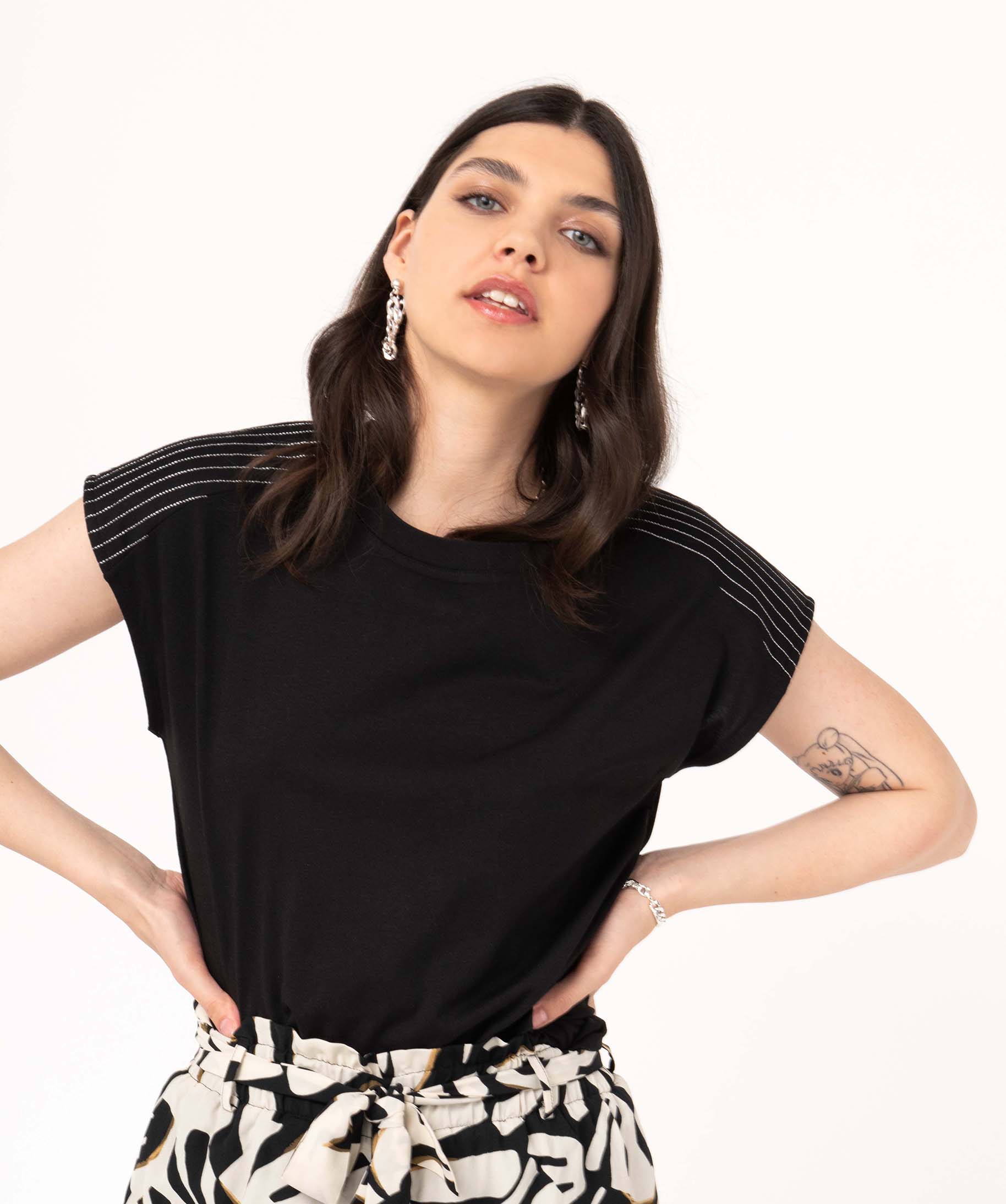 Tee-shirt sans manches coupe loose femme noir | GEMO
