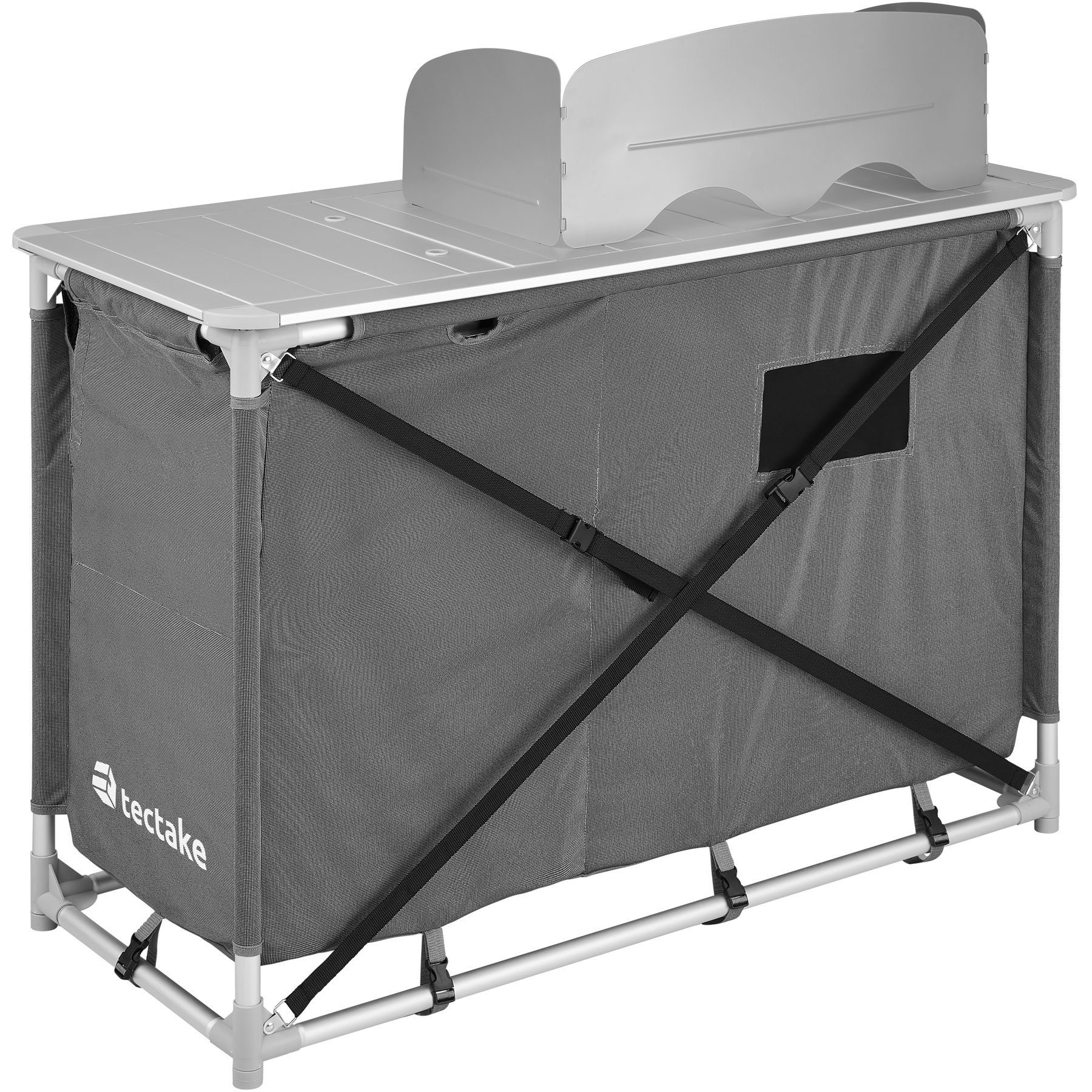 tectake Campingtisch Campingküche 116x52x107cm (1-St., 1 tlg)