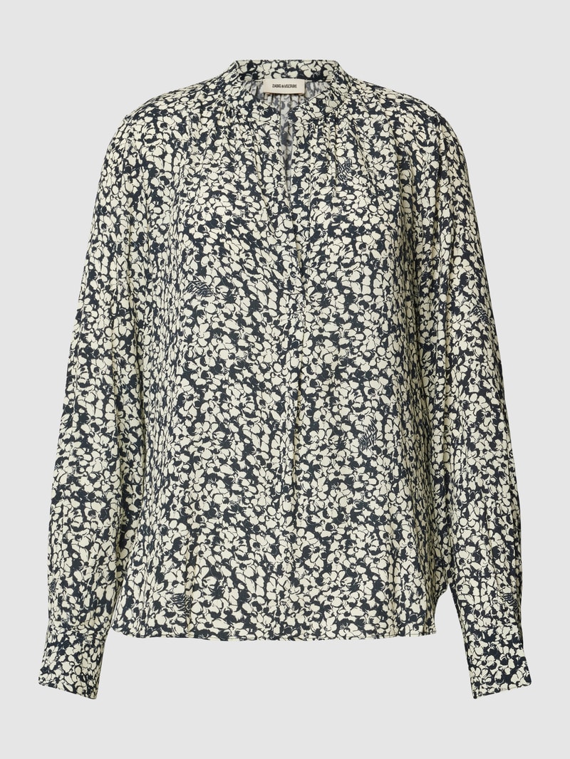 Blusenshirt aus Viskose mit floralem Muster in ecru