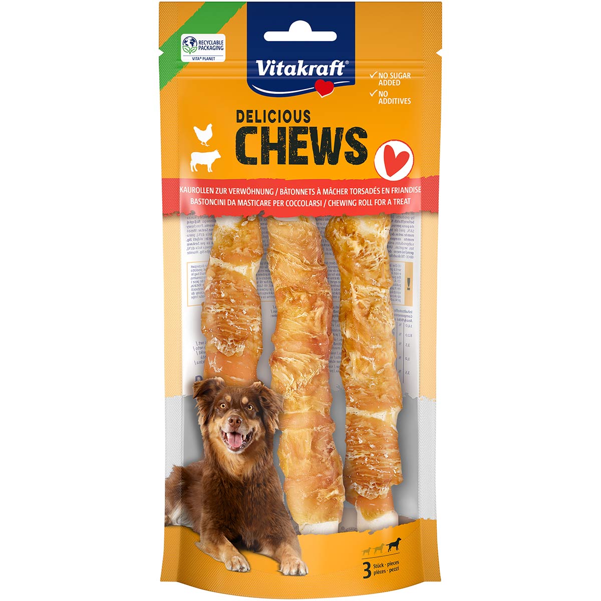 Vitakraft Chews Deli Kaurollen Huhn Gr. L 3 Stück bei ZooRoyal