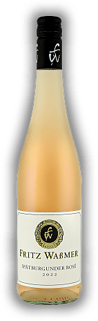Fritz Waßmer, Spätburgunder Rosé, Gutswein, 2022, Baden  Fritz Waßmer, Spätburgunder Rosé, Gutswein, 2022, Baden  Ein herrlicher Rosé für viel Trinkfreude. Jahrgang 2022 - 0,75	 Liter - Vol 12,5%