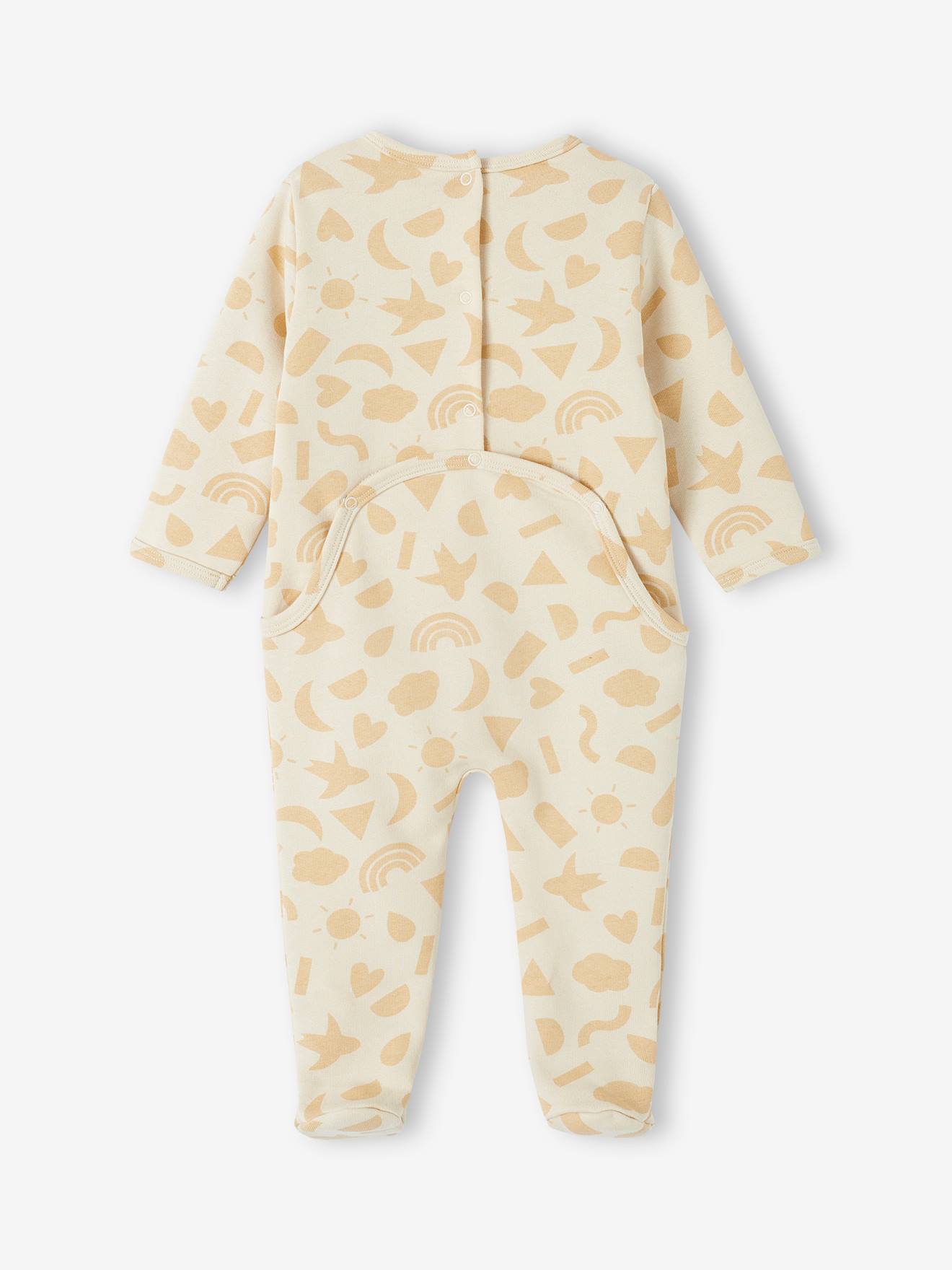 Vertbaudet Baby Sweat-Strampler aus Bio-Baumwolle - sandfarben