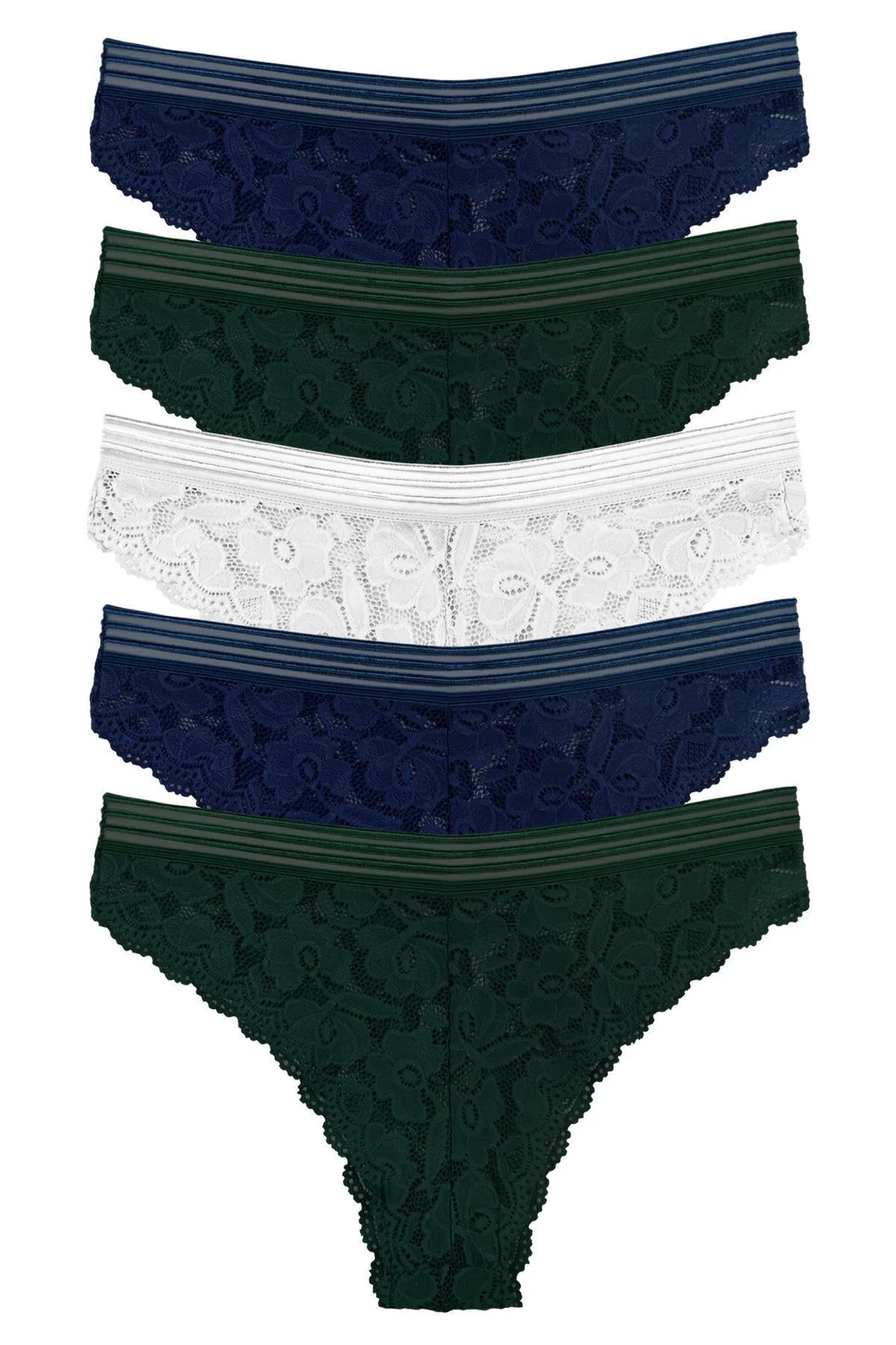 Sensu  5-teiliges Damen-Slip-Set aus Vollspitze
