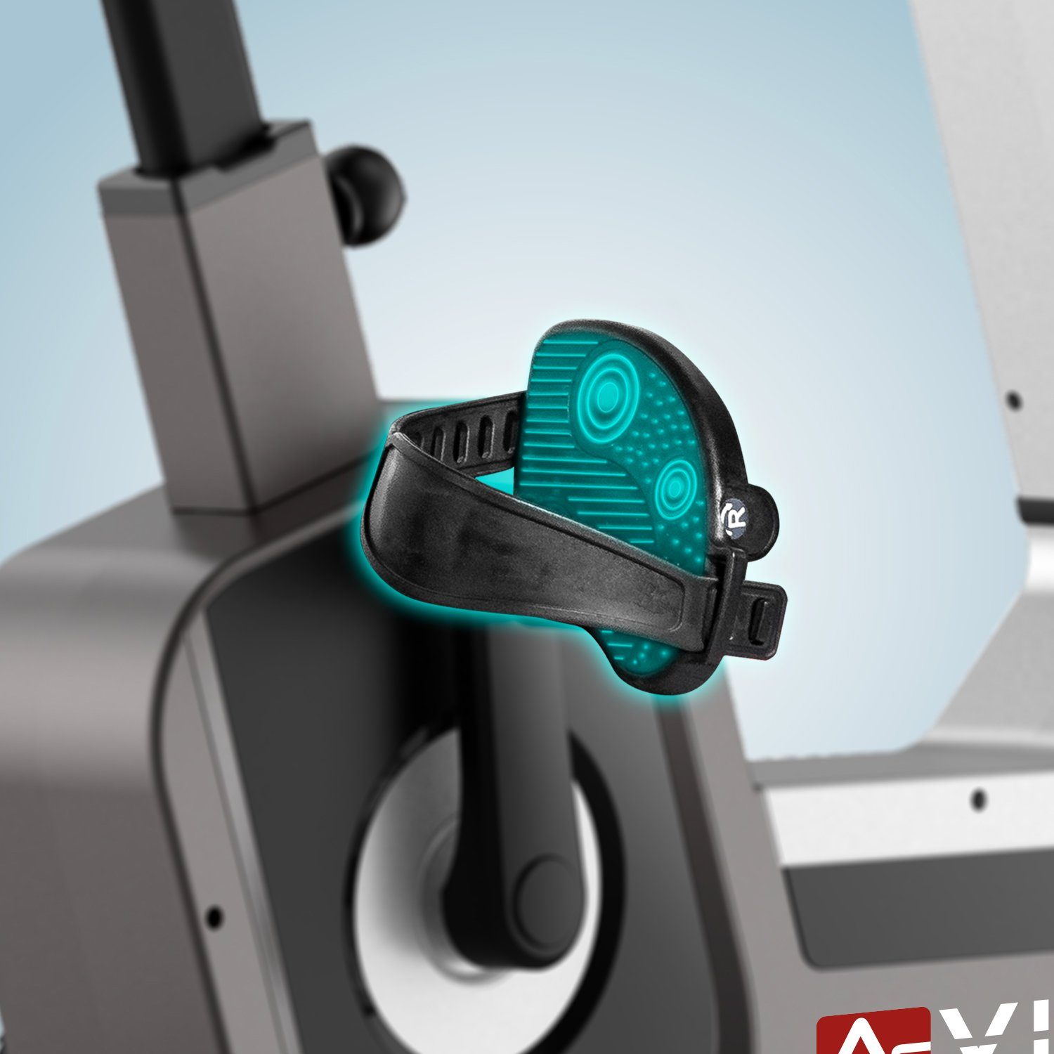 AsVIVA Ergometer Heimtrainer & Ergometer AsVIVA H25 Studio Pro, 6 virtuelle (Real-Live) Trainingsszenen, MP3 3,5 Klinke AUX-Anschluss