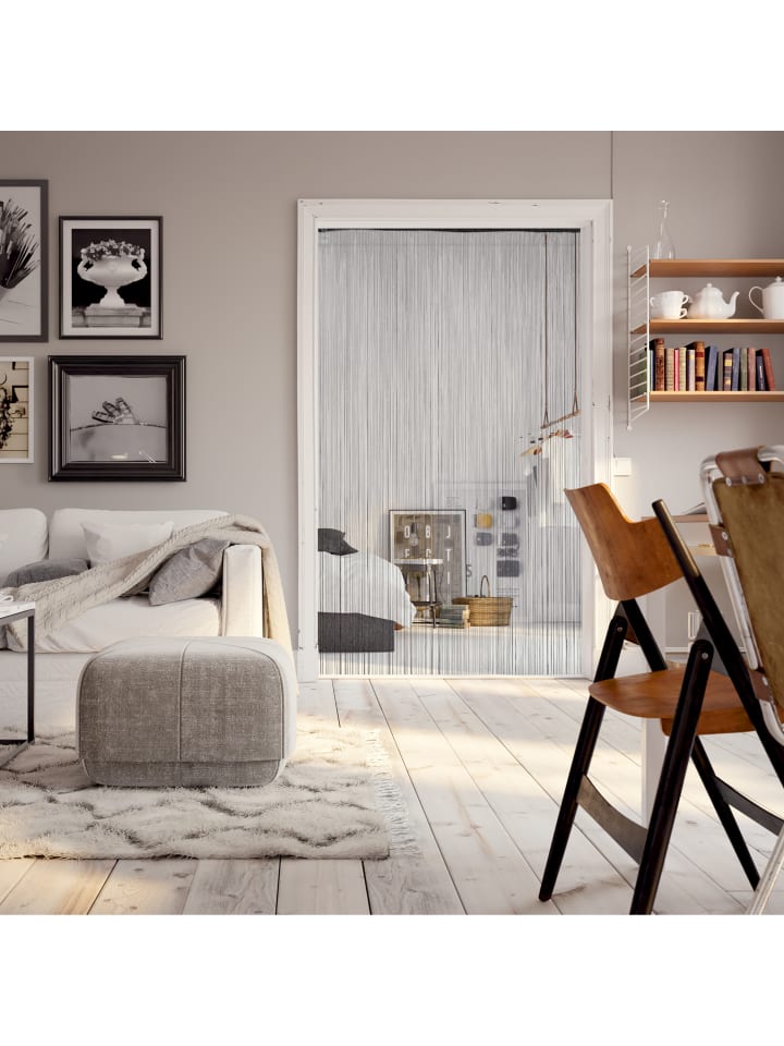 relaxdays Fadenvorhang in Schwarz - (H)90 x  (B)245cm günstig kaufen onesize