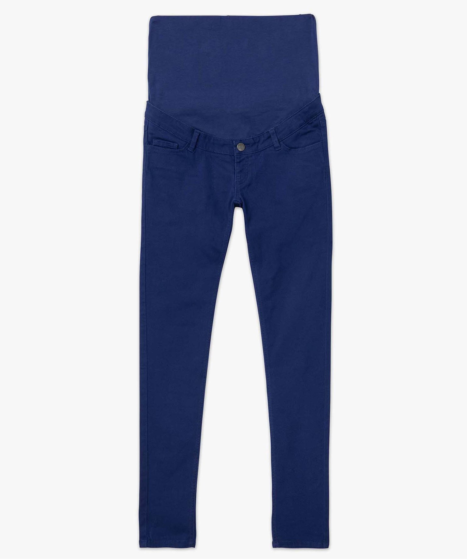 Jean de grossesse coupe Slim avec bandeau haut marine | GEMO