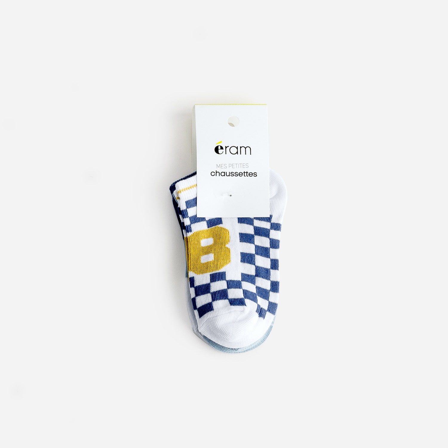 Chaussettes courtes bleu clair, blanc, bleu foncé