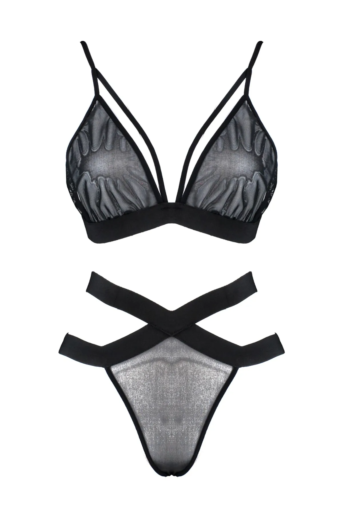 Trendyol Curve  Schwarze Paspelierung, transparente Unterseite und Oberseite, Set TBSSS22DG00000