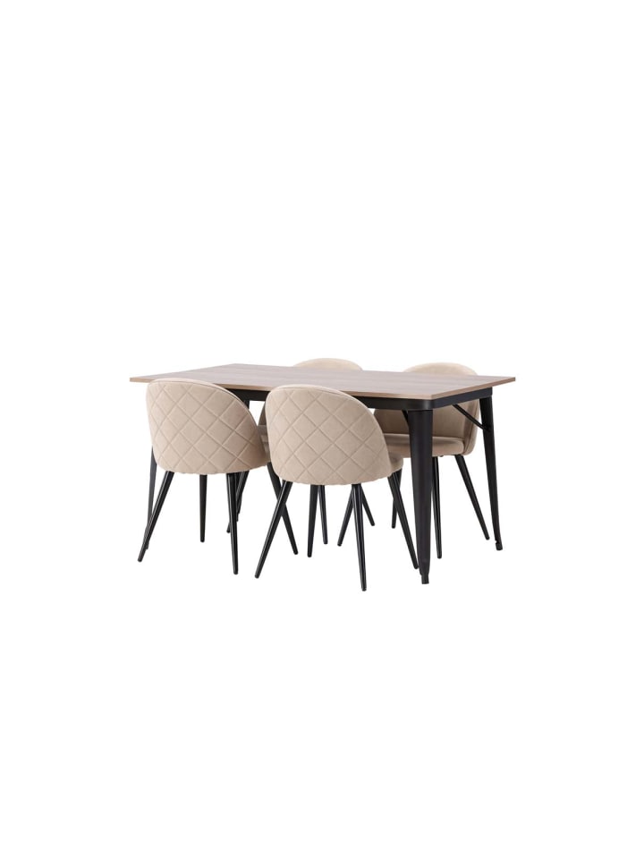 ebuy24 Essgruppe Tempe 3 ( 5-teilig) Nussbaum 80 x 140 cm günstig kaufen onesize