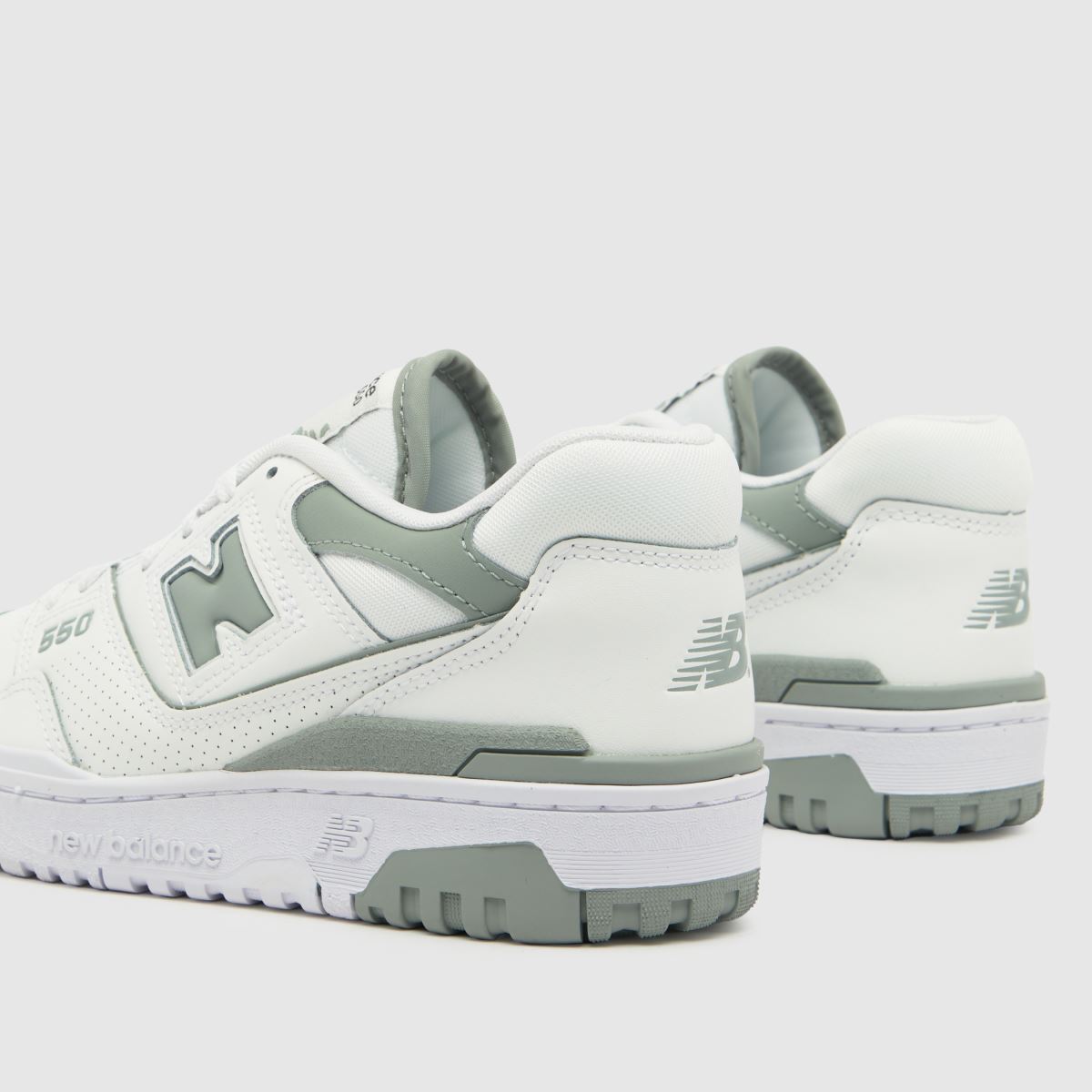 New Balance bb550 träningsskor i vitt och grönt