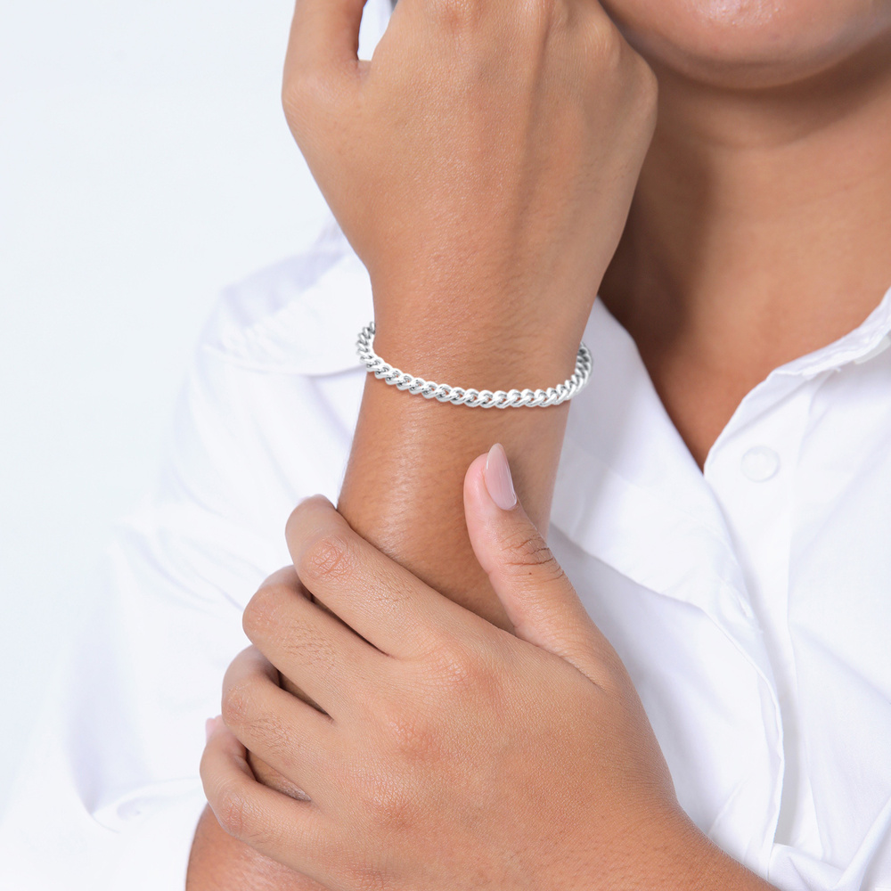 Elli PREMIUM Elli PREMIUM Bracelet Femmes de base massif en argent sterling 925 rhodié Bracelet