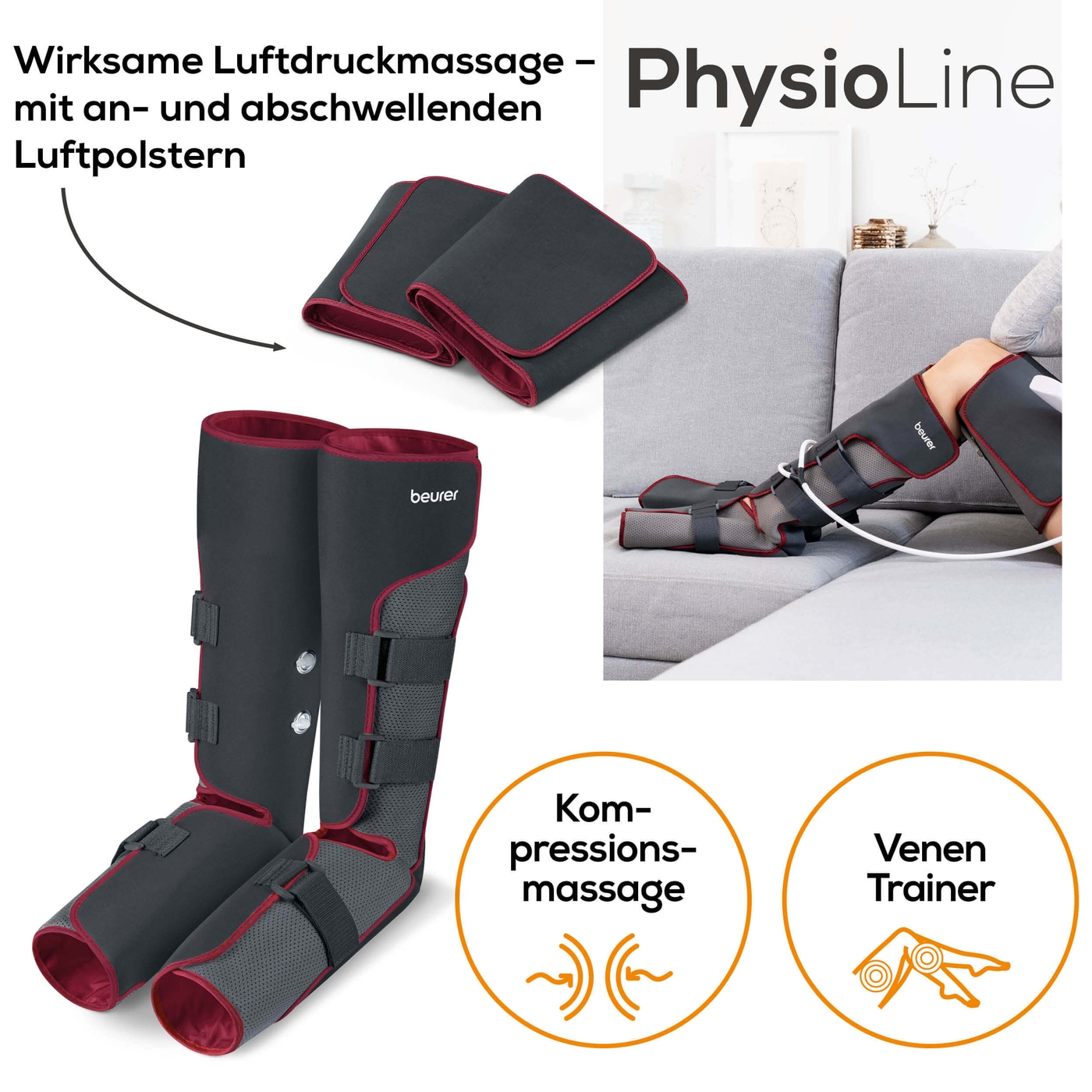 Beurer Venen Trainer FM 150 Pro-Kompressionsmassage mit Venen Trainer für Ober- und Unterschenkel