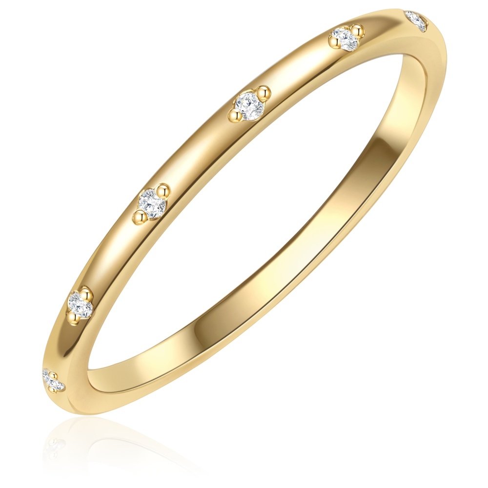 Glanzstücke München Bague en argent Argent sterling Oxyde de zirconium (CZ) en Or jaune Bague