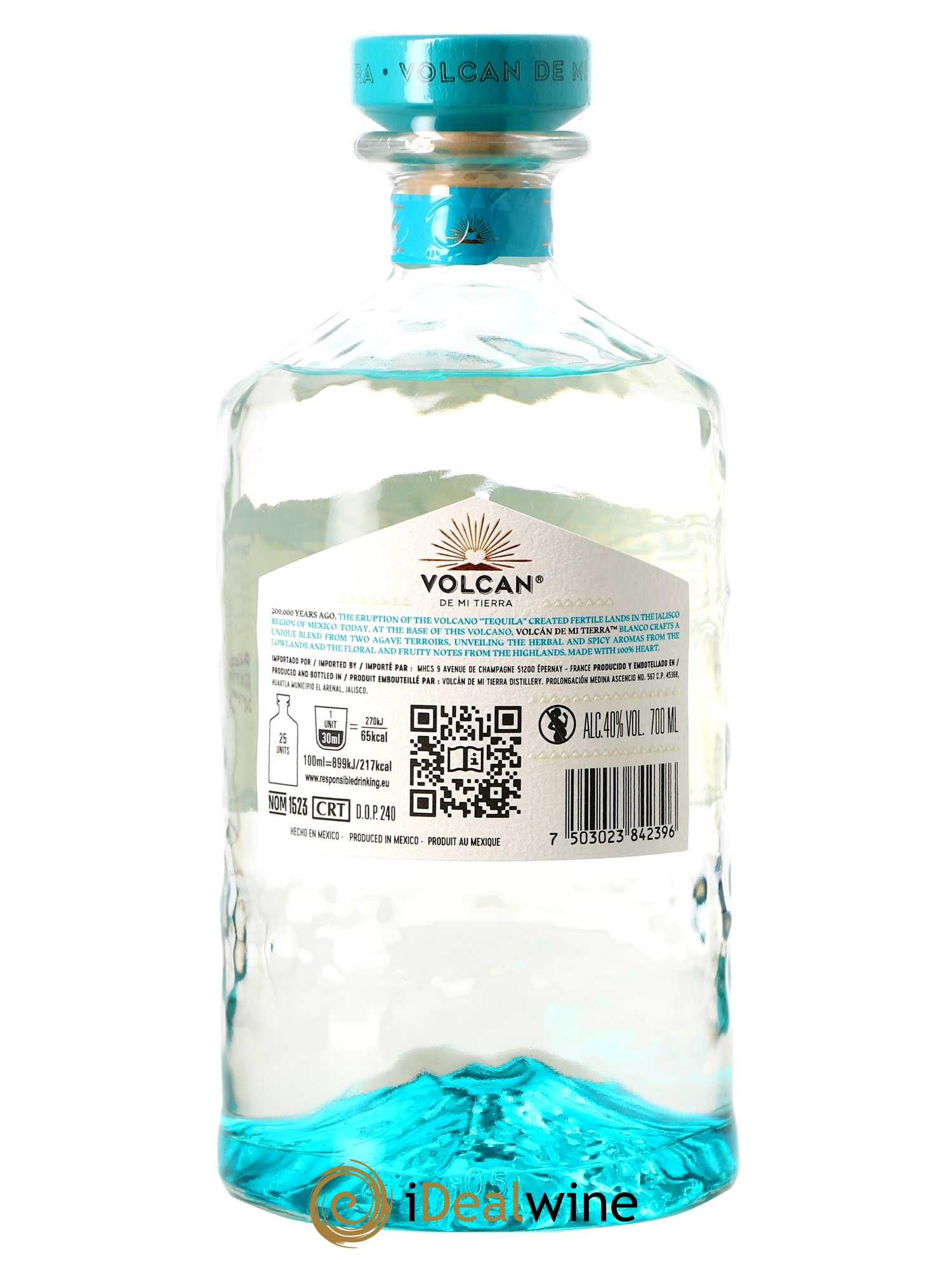 Tequila Volcan de mi Tierra Blanco (70cl)  - Lot de 1 Bouteille