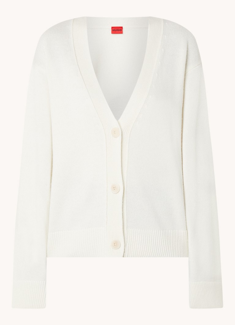 Cardigan Selsar a maglia fine in misto lana di Hugo Boss.