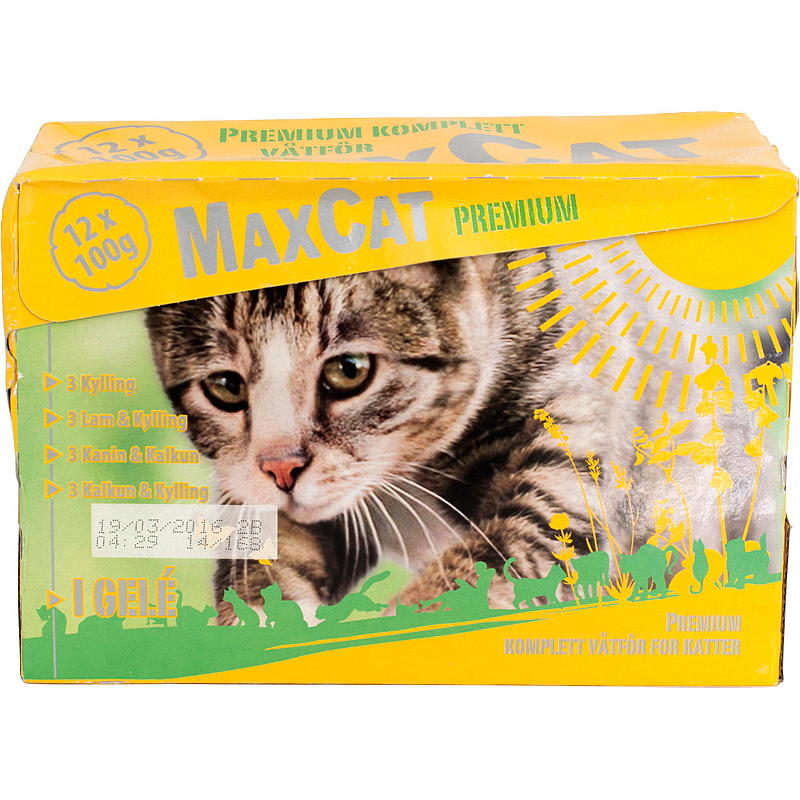 MaxCat Kattemat 12x100 g kjøtt, MaxCat