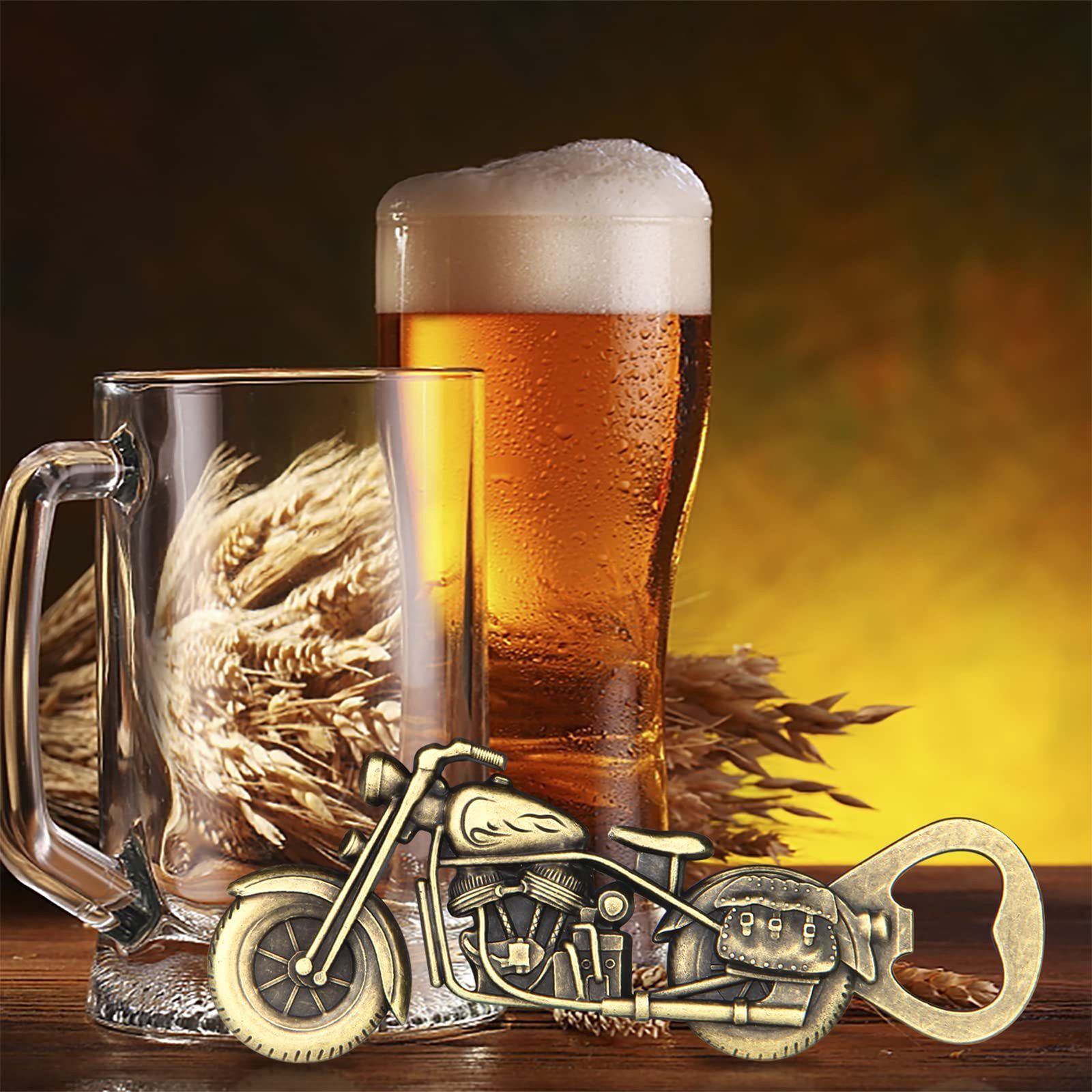 CALIYO Flaschenöffner Flaschenöffner für Männer, Vintage Motorrad Bier Flaschenöffner, Bottle Opener Motorrad Geschenke für Männer Ehemann Freund Vater Opa