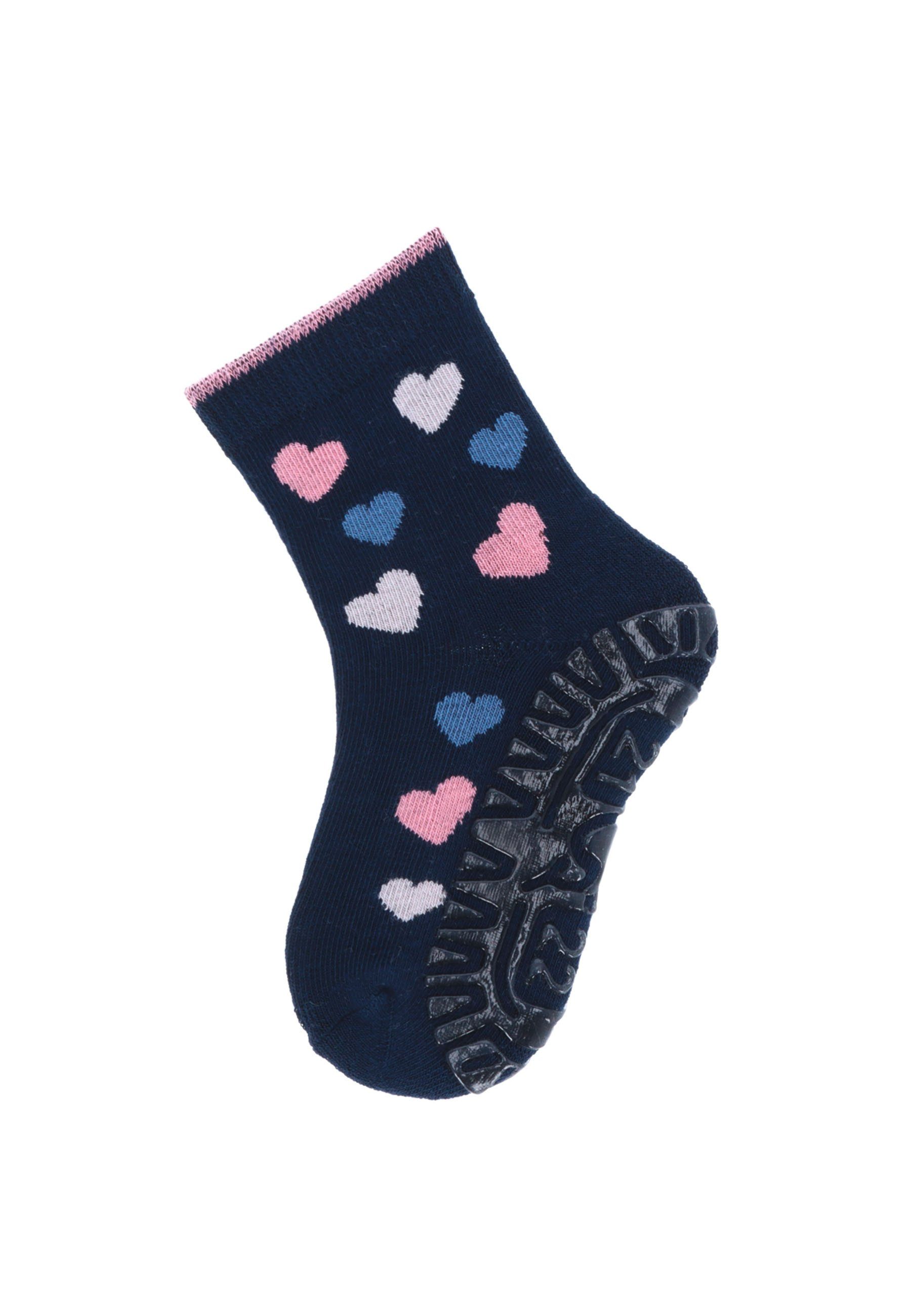 Sterntaler® ABS-Socken Fliesen Flitzer AIR Pferd + Herzen, 2er-Pack (2-Paar) Fliesenflitzer Pferd und Herz - Kindersocken - Haussocken, Stoppersocken mit Vollsohle, Vollplüsch im Sohlenbereich - Gummisocken mit Pferde- und Herz-Motiv - Anti-Rutsch-So