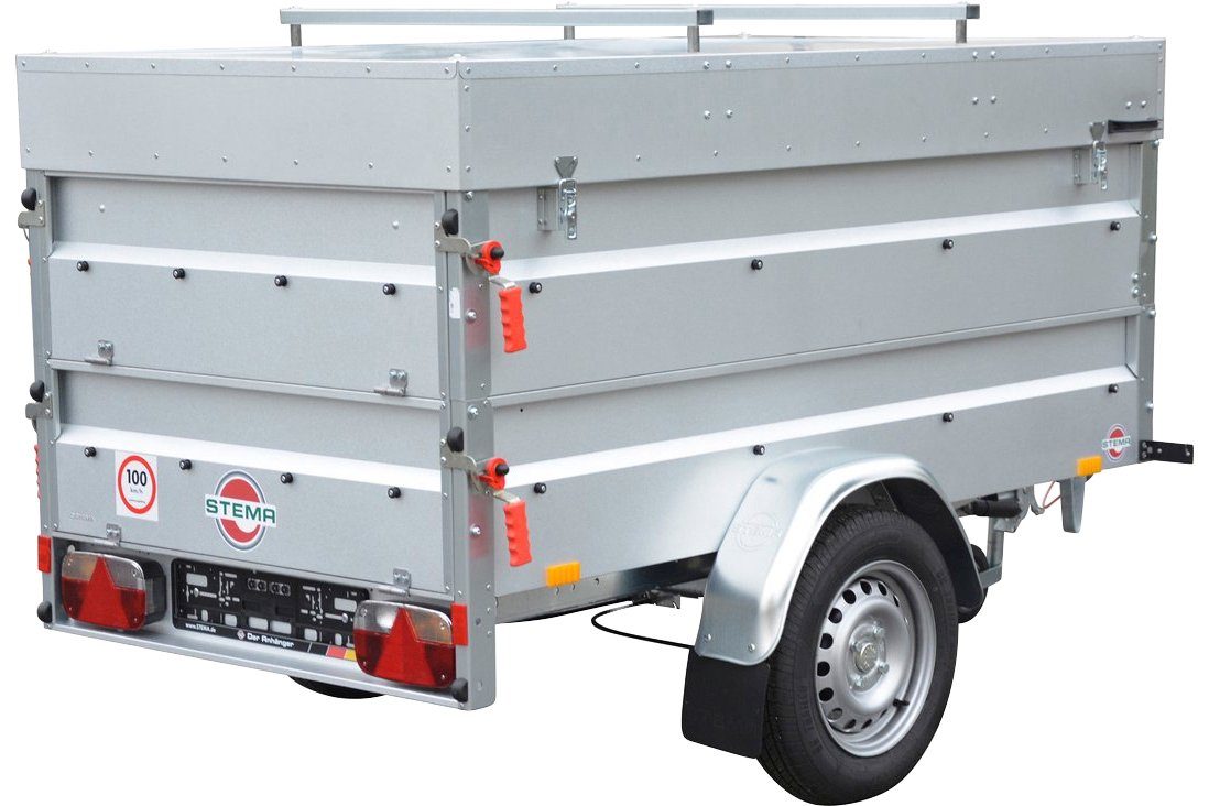 STEMA PKW-Anhänger BASIC 850 COC, max. 593 kg, inkl. Bordwandaufsatz und Deckel