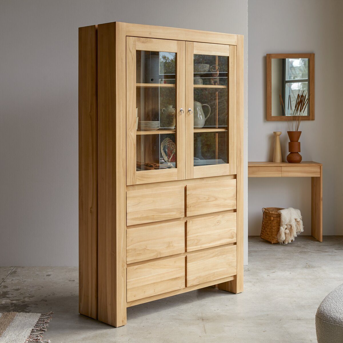 Tikamoon Buffet Geschirrschrank aus massivem Teakholz