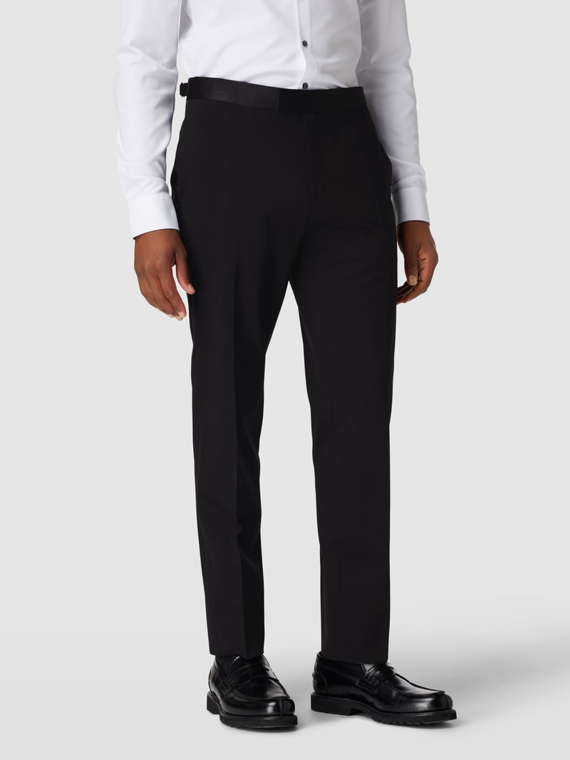 Stoffhose mit Bundfalten Modell 'Genius' in schwarz