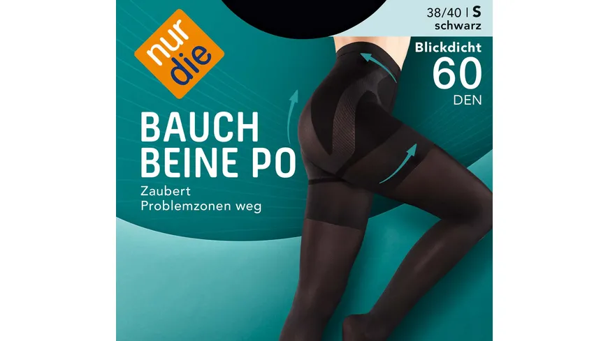 NUR DIE Damen figurformende Feinstrumpfhose Bauch-Beine-Po 60 DEN schwarz