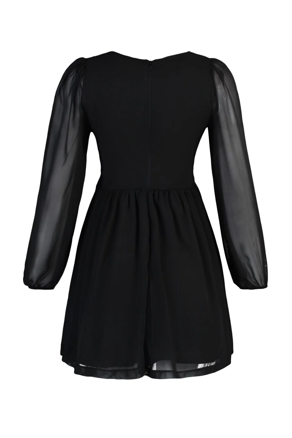 Trendyol Collection  Schwarzes Minikleid aus Chiffon mit Futter TWOAW23EL00846
