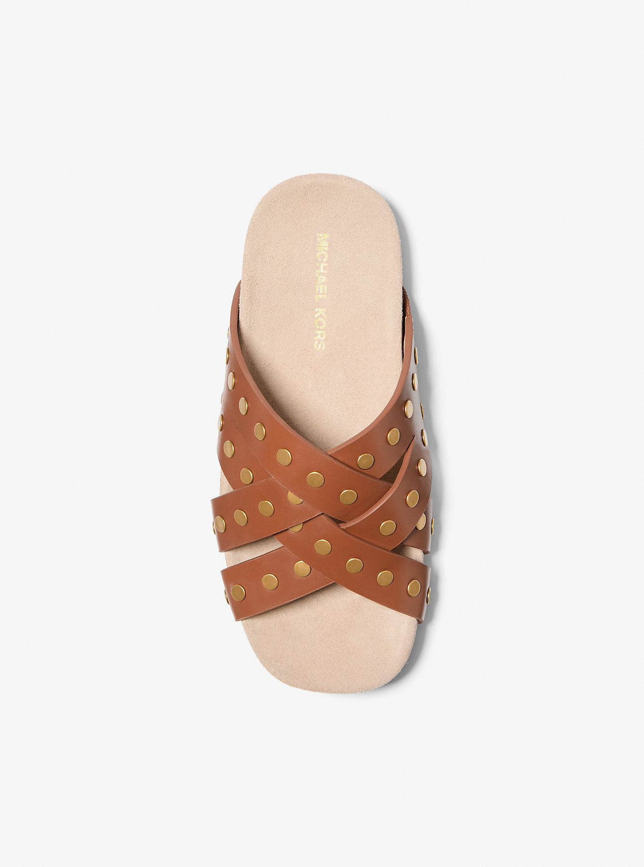 Irene Studded Leather Sandal - LUGGAGE