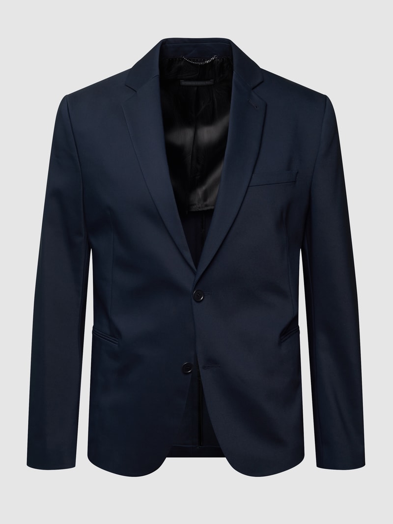 Slim Fit 2-Knopf-Sakko mit Stretch-Anteil Modell 'Hurley' in marineblau