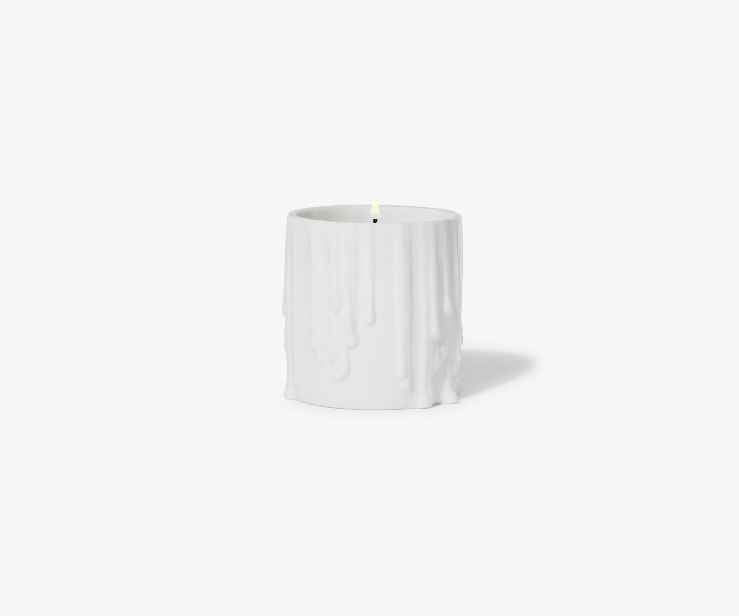 Bougeoir cire perdue blanc - Pour bougie modèle classique