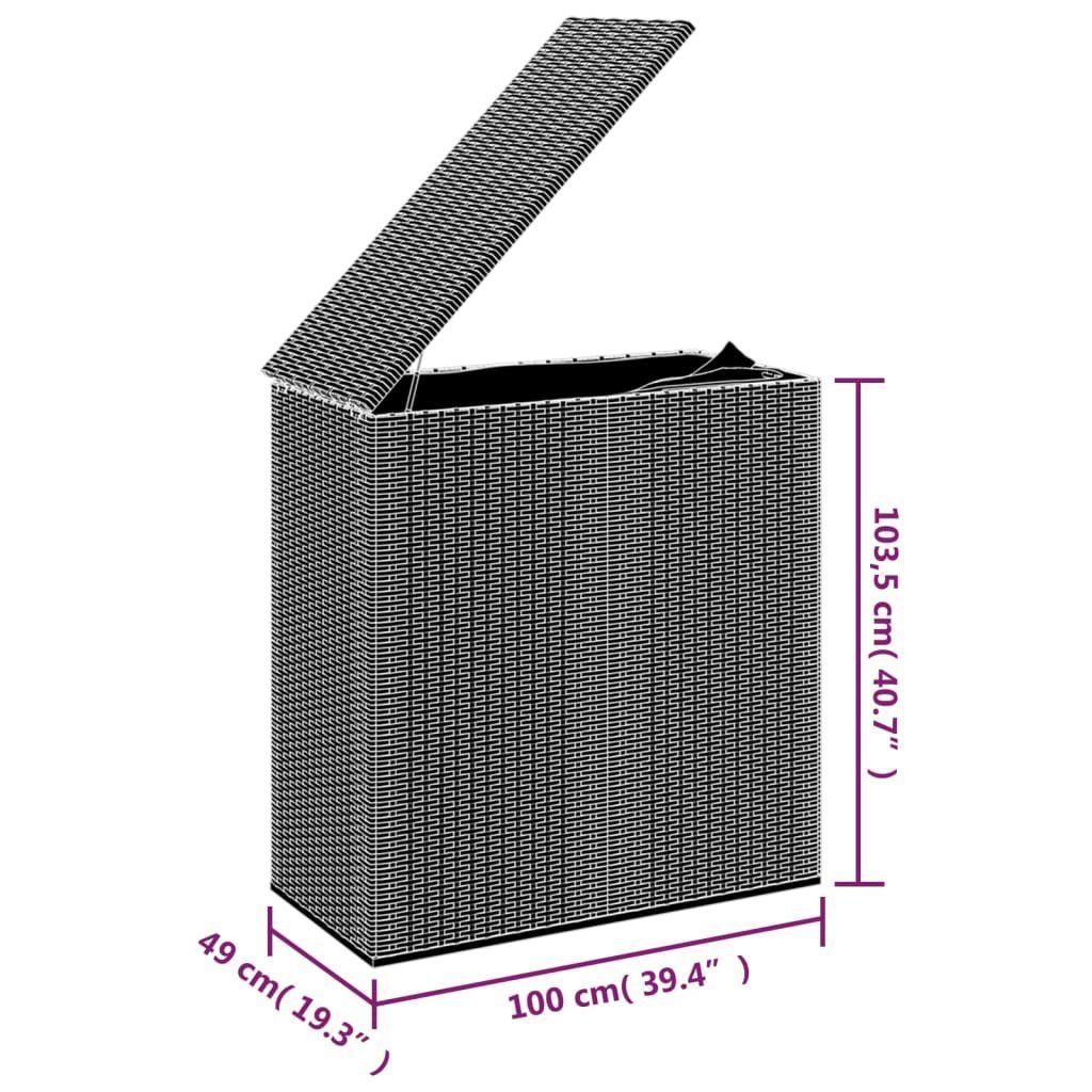 vidaXL Gartenbox Garten-Kissenbox PE Rattan 100x49x103,5 cm Braun