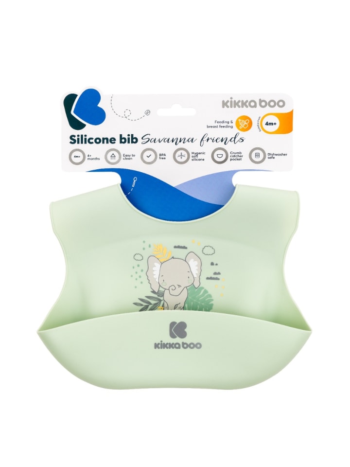 Kikkaboo Babylatz Savanna Friends in grün günstig kaufen onesize
