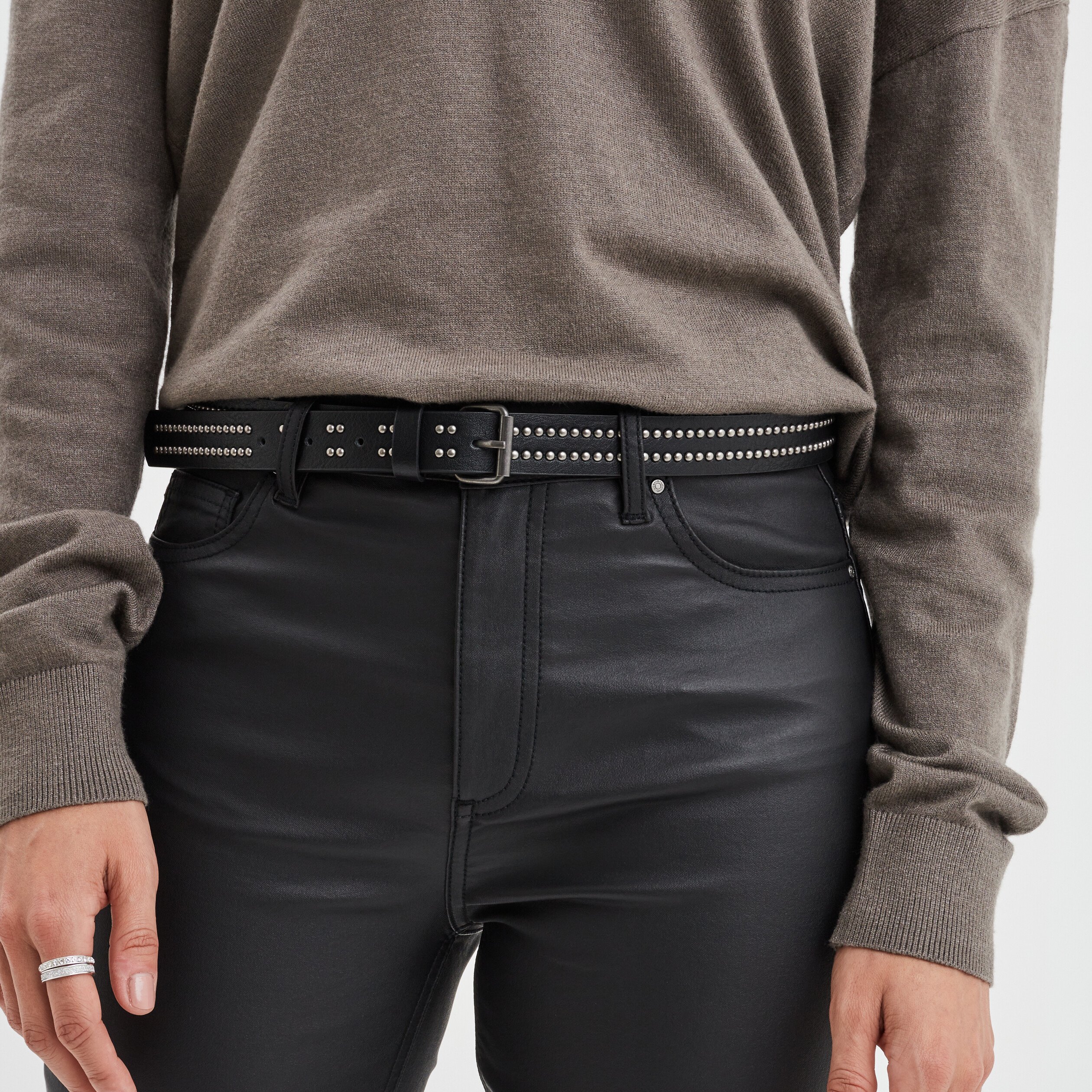 Ceinture avec clous noir femme | La Halle