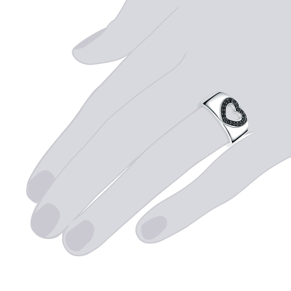 Rafaela Donata Bague en argent Coeur Argent sterling Oxyde de zirconium (CZ) en Argent Bague