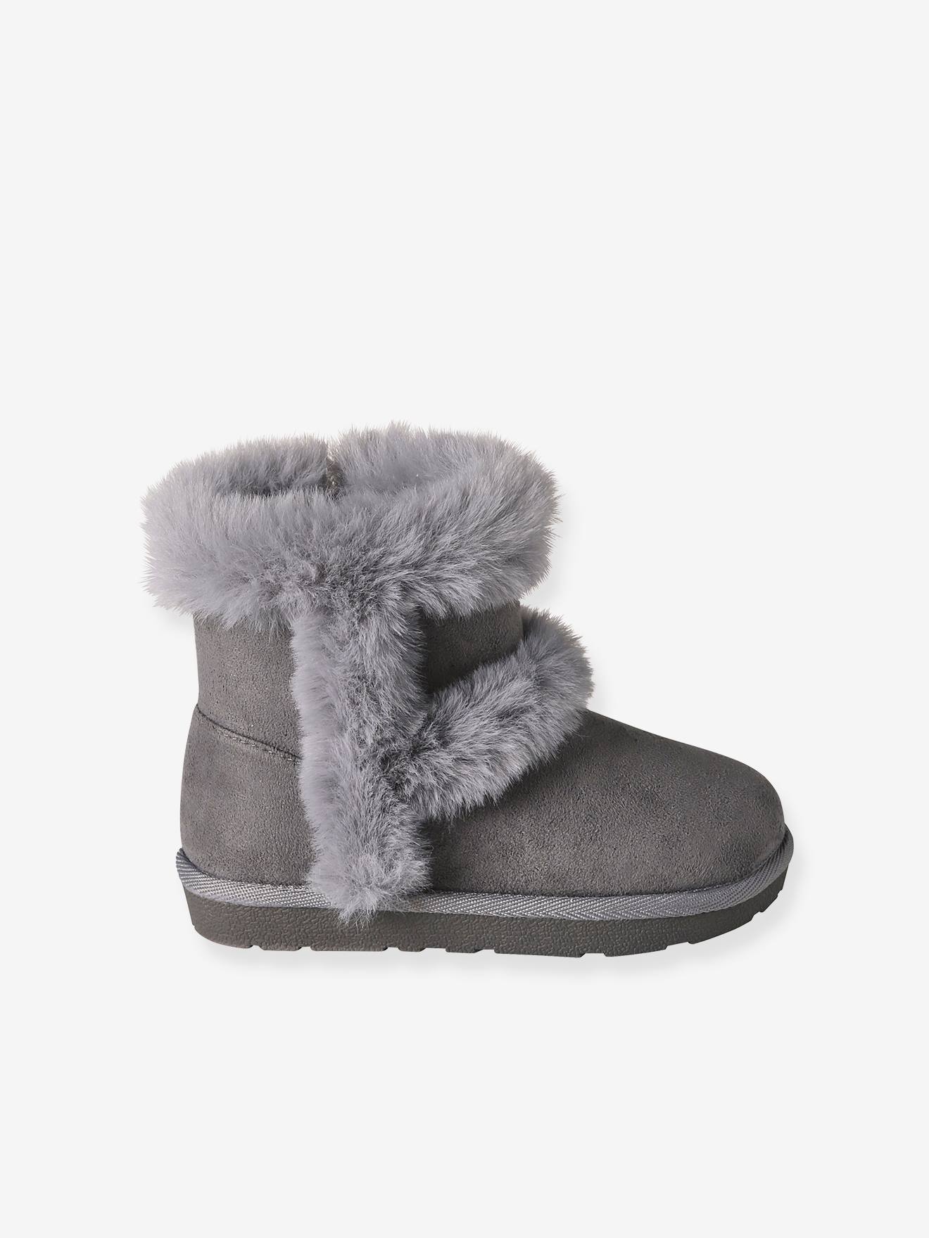 Vertbaudet Warme Mädchen Regen-Boots - grau
