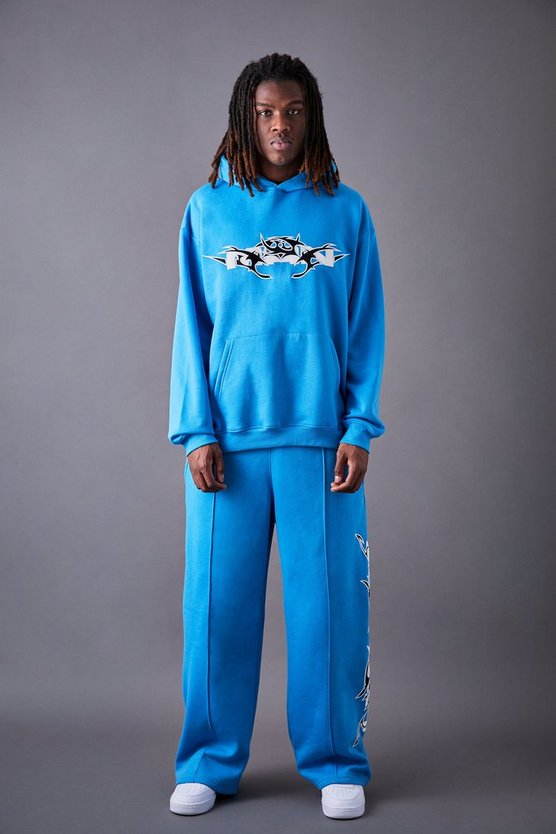 Oversize Trainingsanzug mit PU-Applikation