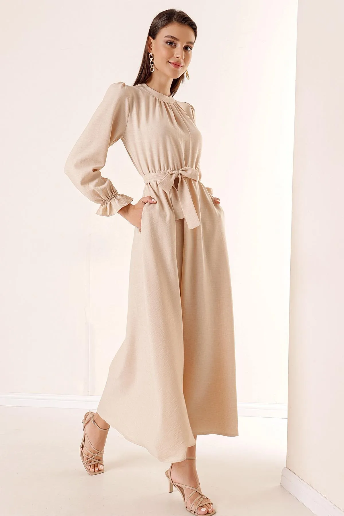 By Saygı  Kleid - Grau - A-Linie