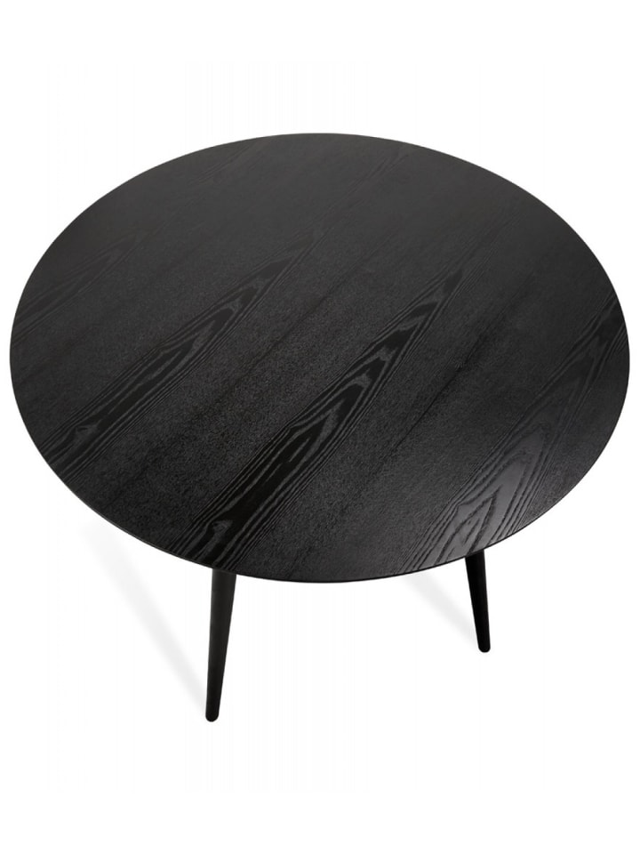 KADIMA DESIGN Runder Esstisch aus schwarzem Eschenholz | Zeitloses Design in Schwarz günstig kaufen onesize