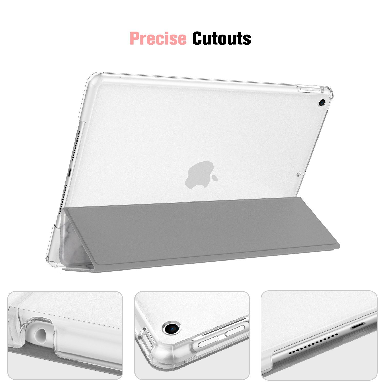 Fintie Tablet-Hülle Hülle für iPad 10.2 Zoll (9./8./7. Generation, Modell 2021/2020/2019) 10.2 Zoll, Ultradünn Cover mit transparenter Rückseite Abdeckung Auto Schlaf/Wach