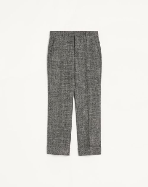 Valentino Moulinè wollen broek met omslagen