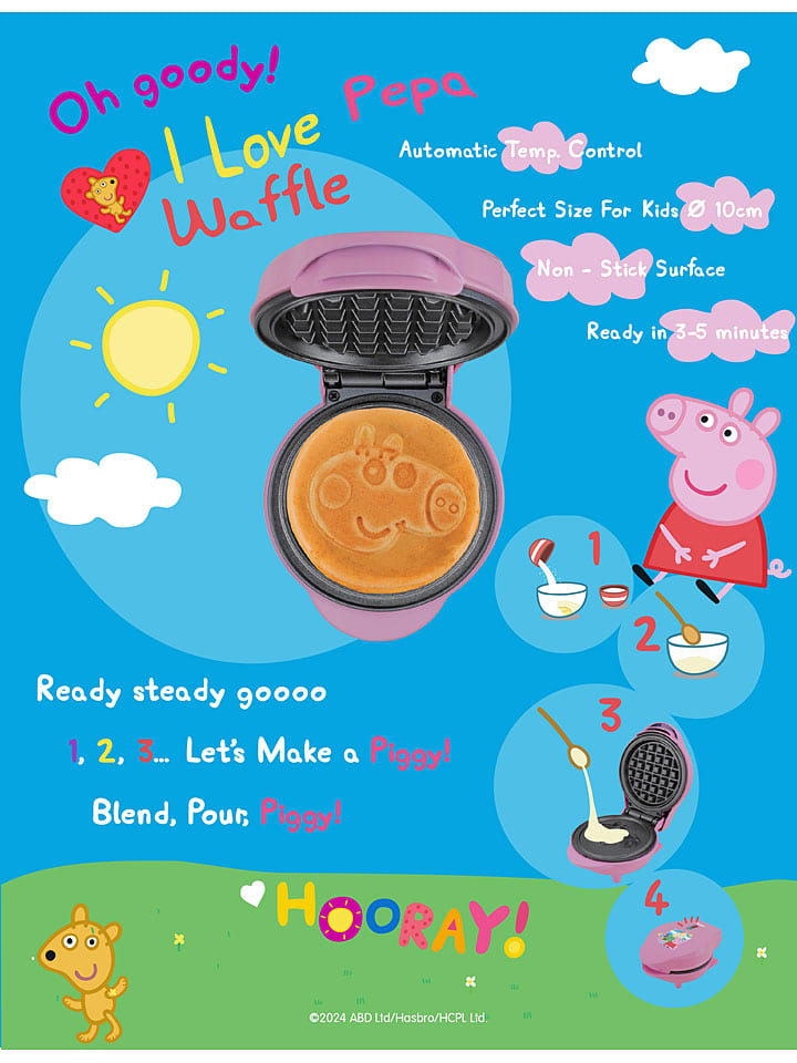 bESTRON Mini-Waffeleisen ''Peppa Pig'' in Rosa günstig kaufen onesize