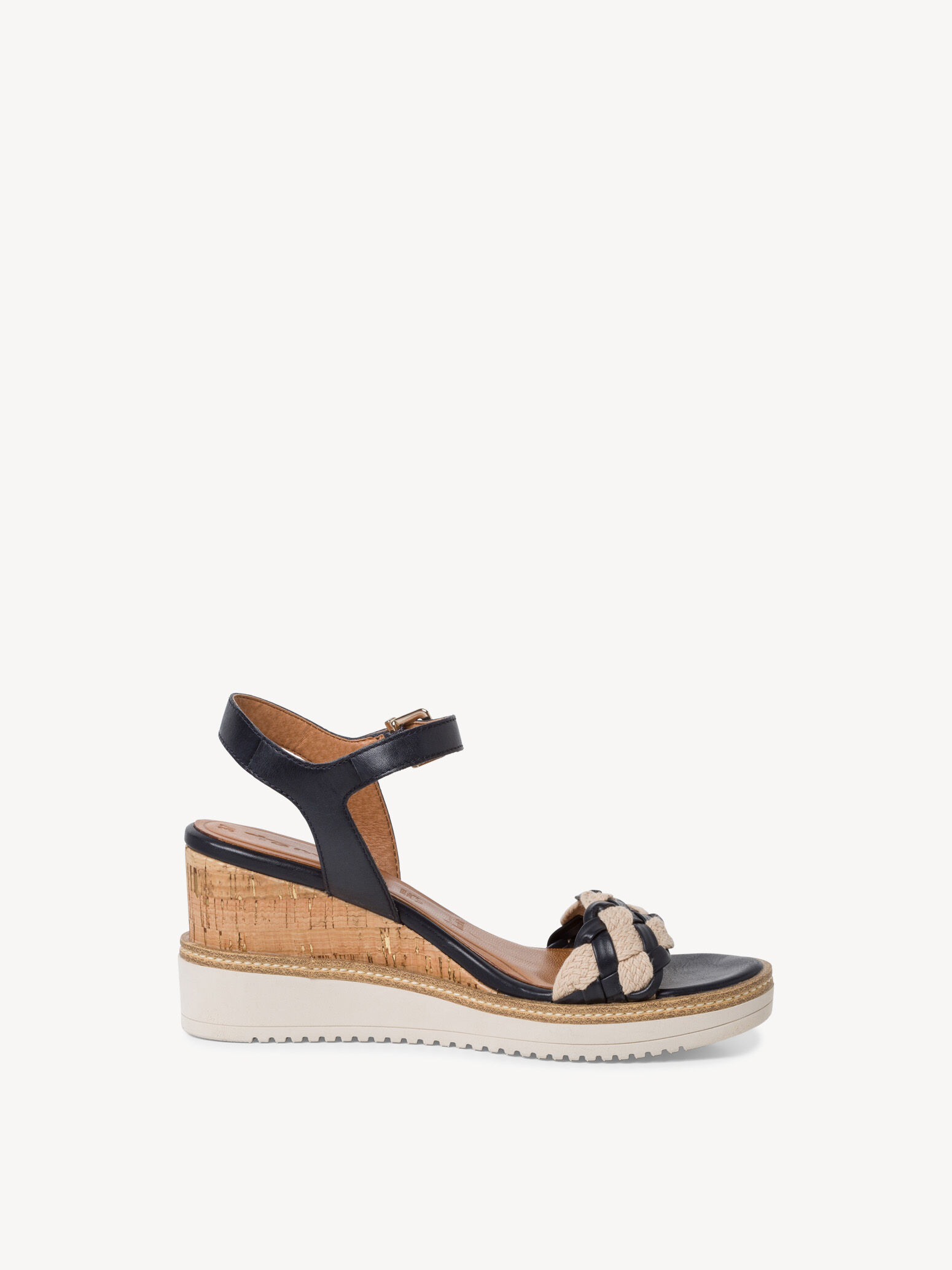 Sandale à talon en cuir - bleu