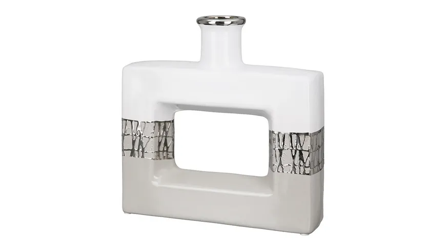 GILDE Lochvase Cabrera H=25cm taupe, silber