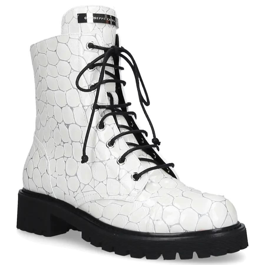 Giuseppe Zanotti - Stiefeletten COMBAT Kalbsleder - weiß