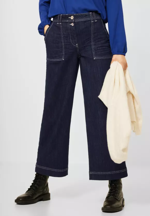 CECIL Slim Fit Denim mit Wide Legs