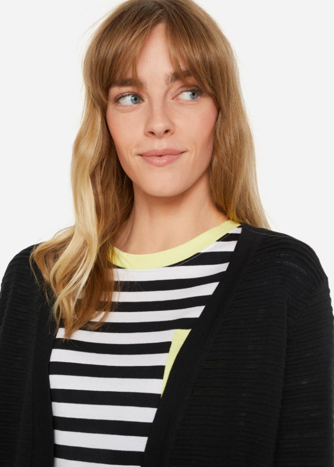 Gerippte Strickjacke