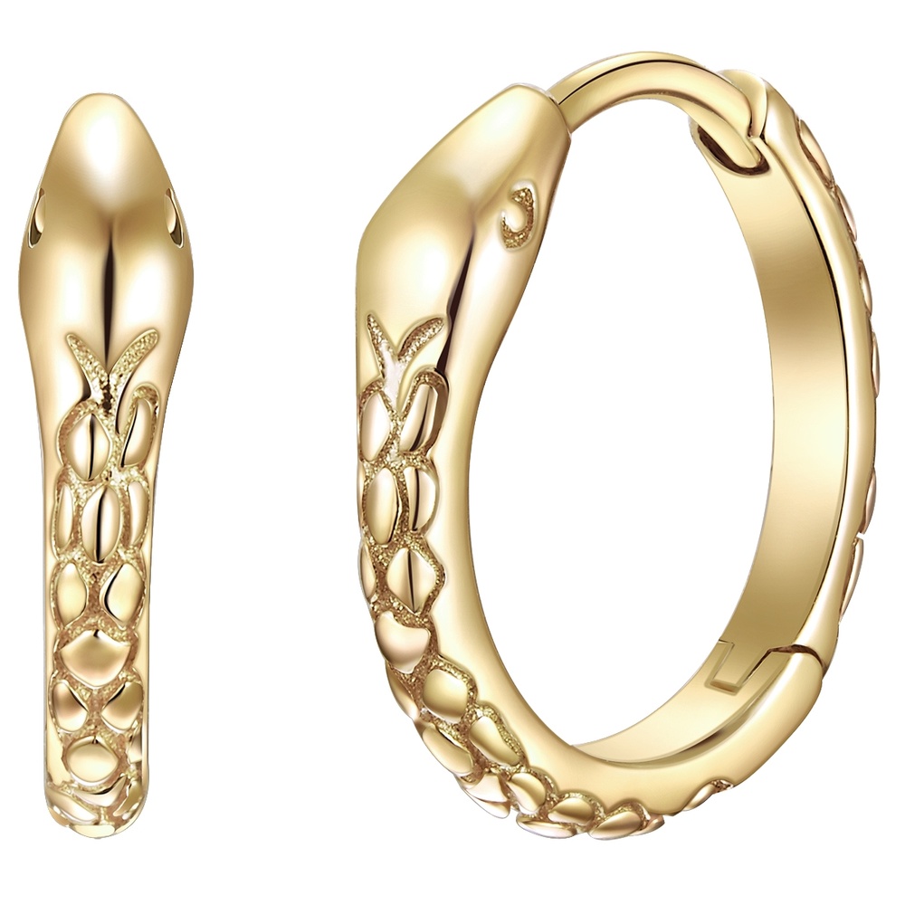 Glanzstücke München Créoles en argent Tête de serpent Argent sterling en Or jaune Boucles d'oreilles