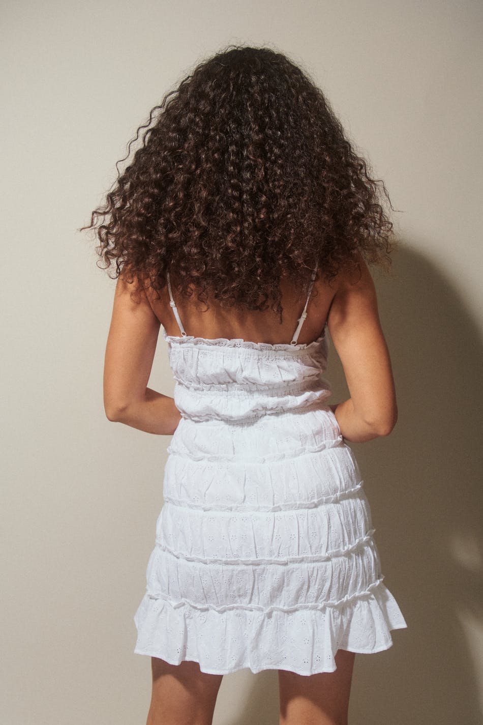 Broderie anglaise strap dress